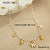 Wholesale Jewelry Fashion Geometric Stainless Steel 18K Gold Electroplated Ocean Starfish Shell Conch Bead Women's Bracelet Necklace