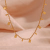 Wholesale Jewelry Fashion Geometric Stainless Steel Square Pendant Necklace For Women 18K Gold Plated