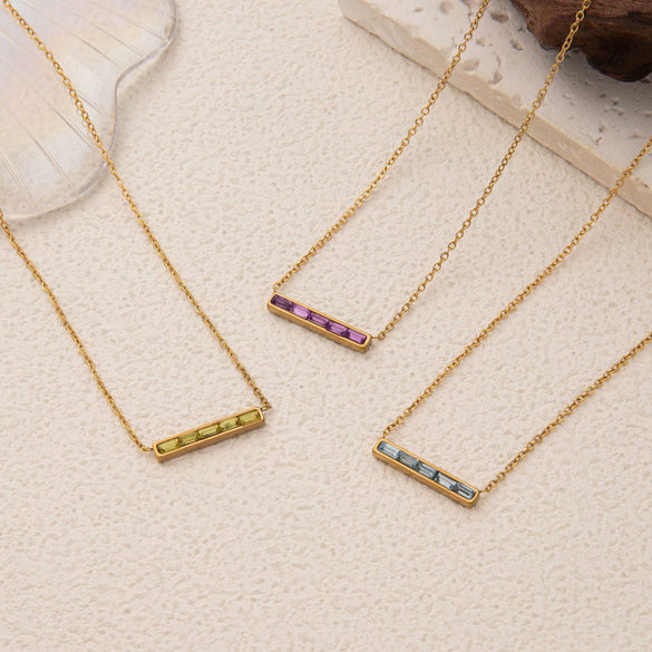 Wholesale Jewelry Fashion Geometric Titanium Steel Pendant Necklace With Electroplating And Constellation Design