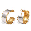 Wholesale Jewelry Fashion Geometric 316L Stainless Steel Plated Bracelet And Earrings Set For Women