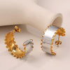 Wholesale Jewelry Fashion Geometric 316L Stainless Steel Plated Bracelet And Earrings Set For Women