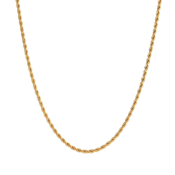 Wholesale Jewelry Fashion Geometric Twist Chain Titanium Steel Stainless Steel 18K Gold Plated Necklace For Women