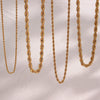 Wholesale Jewelry Fashion Geometric Twist Chain Titanium Steel Stainless Steel 18K Gold Plated Necklace For Women