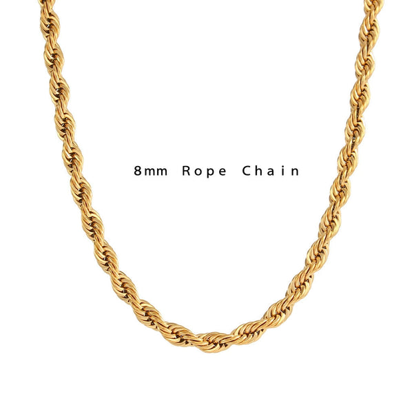Wholesale Jewelry Fashion Geometric Twist Chain Titanium Steel Stainless Steel 18K Gold Plated Necklace For Women