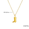 Wholesale Jewelry Fashion Goldplated Stainless Steel Carved Boots Pendant Necklace For Women