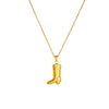 Wholesale Jewelry Fashion Goldplated Stainless Steel Carved Boots Pendant Necklace For Women