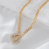 Wholesale Jewelry Fashion Heart Shape Copper Zircon Electroplating Clavicle Chain Necklace For Women