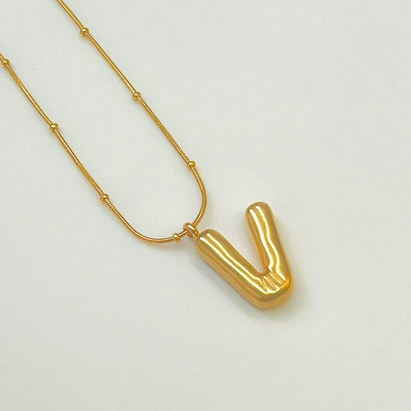 Wholesale Jewelry Fashion Letters Stainless Steel 18K Gold Plated Necklace For Women
