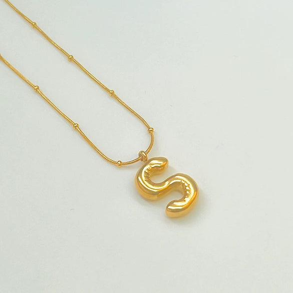 Wholesale Jewelry Fashion Letters Stainless Steel 18K Gold Plated Necklace For Women