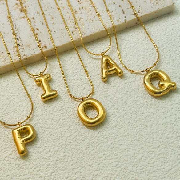 Wholesale Jewelry Fashion Letters Stainless Steel 18K Gold Plated Necklace For Women