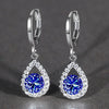 Wholesale Jewelry Fashion Natural Copper Dropshaped Microinlaid Diamond Earrings
