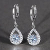 Wholesale Jewelry Fashion Natural Copper Dropshaped Microinlaid Diamond Earrings