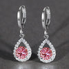 Wholesale Jewelry Fashion Natural Copper Dropshaped Microinlaid Diamond Earrings