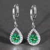 Wholesale Jewelry Fashion Natural Copper Dropshaped Microinlaid Diamond Earrings