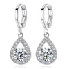 Wholesale Jewelry Fashion Natural Copper Dropshaped Microinlaid Diamond Earrings