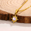 Wholesale Jewelry Fashion Natural Style Starry Sky Sun Moon Pendant Necklace Stainless Steel Copper Plated Electroplating For Women