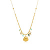 Wholesale Jewelry Fashion Ocean Style Stainless Steel 18K Gold Starfish And Conch Inlaid Zircon Necklace With Electroplating