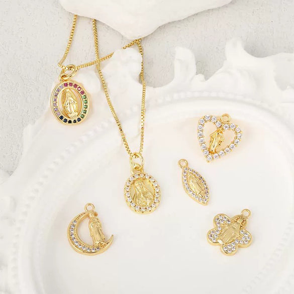 Wholesale Jewelry Fashion Ol Geometric Copper Inlaid Zircon Necklace Pendant