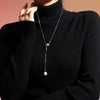 Wholesale Jewelry Fashion Ol Style Geometric 316L Stainless Steel And Alloy Inlaid Gemstones Box Chain Imitation Pearl Tassel Necklace For Unisex