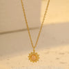 Wholesale Jewelry Fashion Ol Style Sunflower Stainless Steel Pendant Necklace With Electroplating