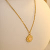 Wholesale Jewelry Fashion Ol Style Sunflower Stainless Steel Pendant Necklace With Electroplating