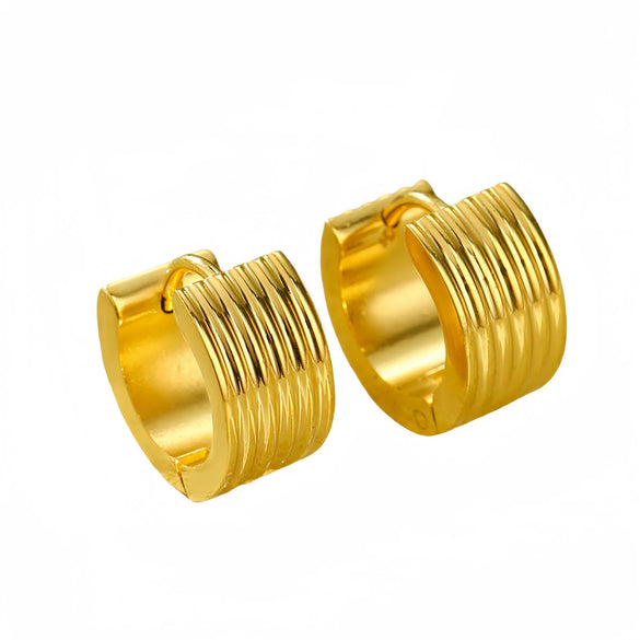 Wholesale Jewelry Fashion Personality Titanium Steel And 18K Gold U Shape Electroplated Earrings For Women