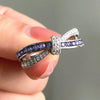 Wholesale Jewelry Fashion Purple Cross Bow Ring Copper With Zirconia For Women