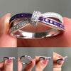 Wholesale Jewelry Fashion Purple Cross Bow Ring Copper With Zirconia For Women