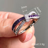 Wholesale Jewelry Fashion Purple Cross Bow Ring Copper With Zirconia For Women