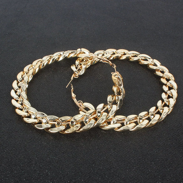 Wholesale Jewelry Fashion Retro Geometric Round Alloy Earrings With Electroplating For Women