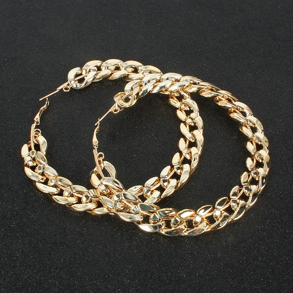 Wholesale Jewelry Fashion Retro Geometric Round Alloy Earrings With Electroplating For Women