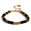 Wholesale Jewelry Fashion Retro Geometric Stainless Steel And Titanium Steel 18K Gold Plated Frisbee Natural Stone Beads Necklace And Bracelet For Women