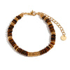 Wholesale Jewelry Fashion Retro Geometric Stainless Steel And Titanium Steel 18K Gold Plated Frisbee Natural Stone Beads Necklace And Bracelet For Women