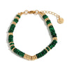 Wholesale Jewelry Fashion Retro Geometric Stainless Steel And Titanium Steel 18K Gold Plated Frisbee Natural Stone Beads Necklace And Bracelet For Women