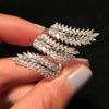 Wholesale Jewelry Fashion Shiny Leaves Wheat Design Copper Ring With Zirconia Inlay For Women