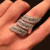 Wholesale Jewelry Fashion Shiny Leaves Wheat Design Copper Ring With Zirconia Inlay For Women