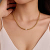 Wholesale Jewelry Fashion Simple Design Stainless Steel 18K Gold Plated Beaded Pearl Clavicle Chain For Women
