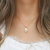 Wholesale Jewelry Fashion Simple Elegant Stainless Steel Geometric Avocado Shell Pendant Necklace