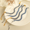 Wholesale Jewelry Fashion Simple Light Luxury Design Bracelet 316L Stainless Steel 18K Gold Plated Inlaid Natural Stone