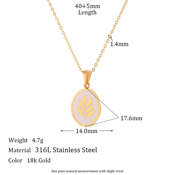Wholesale Jewelry Fashion Simple Stainless Steel And Titanium Steel 18K Gold Plated Microinlaid Geometric Vintage Necklace For Women