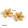 Wholesale Jewelry Fashion Stainless Steel And Titanium Steel Plants Flowers Electroplating Pendant Necklace And Earrings Set For Women