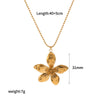 Wholesale Jewelry Fashion Stainless Steel And Titanium Steel Plants Flowers Electroplating Pendant Necklace And Earrings Set For Women