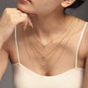 Wholesale Jewelry Fashion Style Double Layer 316L Stainless Steel Necklace With Geometric Pattern And Cnc Inlaid Zircon And Electroplating Treatment