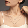 Wholesale Jewelry Fashion Style Double Layer 316L Stainless Steel Necklace With Geometric Pattern And Cnc Inlaid Zircon And Electroplating Treatment