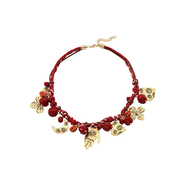 Wholesale Jewelry Fashion Style Heart Geometric Plastic Resin Alloy Electroplated Handmade Multilayer Women's Necklace