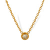 Wholesale Jewelry Fashion Style 316L Stainless Steel Necklace With Natural Zircon Electroplating Design