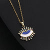 Wholesale Jewelry Fashionable Cute Devil's Eye Geometric Copper Ochain Pendant Necklace For Women Electroplated