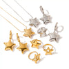 Wholesale Jewelry Five Pointed Star Titanium Steel And Stainless Steel Ring Necklace Earrings With Electroplating