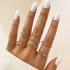 Wholesale Jewelry Flower Geometric Alloy Ring Multipiece Set For Women
