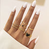 Wholesale Jewelry Flower Geometric Alloy Ring Multipiece Set For Women